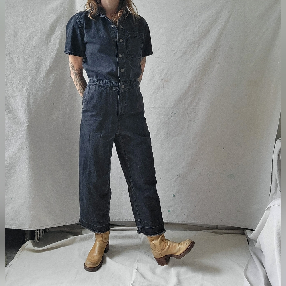Levis Heritage Jumpsuit Short Sleeve Black Denim Size XS